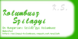 kolumbusz szilagyi business card